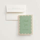 "Scallop" - Bachelorette Party Thank You Cards in Seafoam by Morgan Kendall - Card with Envelope