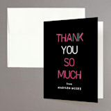 "Neon Lights" - Bachelorette Party Thank You Cards in Tuxedo by Jennifer Postorino - Front