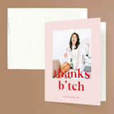 "Bach Sh*t Crazy" - Bachelorette Party Thank You Cards in Rose by Hudson meet Rose - Front