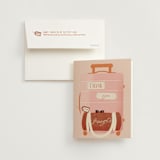 "Boarding" - Bachelorette Party Thank You Cards in Blush by Gwen Bedat - Card with Envelope