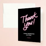 "Miami Neon" - Bachelorette Party Thank You Cards in Midnight by Cindy Reynolds - Front