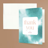 "Dip Dye" - Bachelorette Party Thank You Cards in Turquoise by Kate Ahn - Front