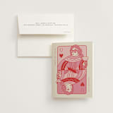 "The Queen" - Bachelorette Party Thank You Cards in Rose by Jenna Holcomb - Card with Envelope
