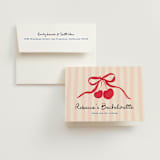 "Mon cherie" - Bachelorette Party Thank You Cards in Cherry by Creo Study - Card with Envelope