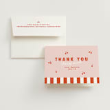 "Cherries" - Bachelorette Party Thank You Cards in Maraschino by Tamara Hilje - Card with Envelope