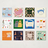 "Year of Cats: 2026 Minted Desk Calendar" - Desk Calendars in Whimsical by Multiple Artists - Months