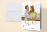"Raise A Glass" - Engagement Party Thank You Cards in Gold by Erin Deegan - Front