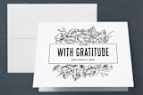 "Sketched Foliage" - Engagement Party Thank You Cards in Blanco by Rochelle Renee - Front