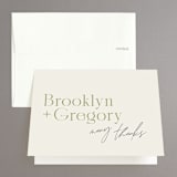 "Brooklyn" - Engagement Party Thank You Cards in Olive by Kristie Kern - Front