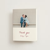 "wavy oval" - Engagement Party Thank You Cards in Wine by Cass Loh - Front