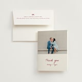 "wavy oval" - Engagement Party Thank You Cards in Wine by Cass Loh - Card with Envelope