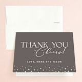 "Let's Raise a Glass" - Engagement Party Thank You Cards in Buttercream by Lisa Assenmacher - Front