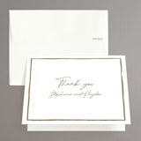 "Gilded Frame" - Engagement Party Thank You Cards in Champagne by Cass Loh - Front