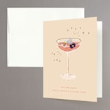 "Flower Cheers" - Engagement Party Thank You Cards in Champagne by Baumbirdy - Front