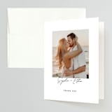 "Timeless" - Engagement Party Thank You Cards in Snow by Owl and Toad - Front
