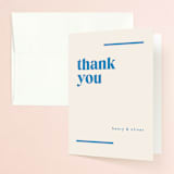 "News" - Engagement Party Thank You Cards in Cerulean by Kristie Kern - Front