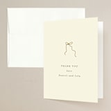 "Bows" - Engagement Party Thank You Cards in Cream by Baumbirdy - Front