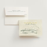 "Coastal Drift" - Engagement Party Thank You Cards in Caribbean Citrus by Pixel and Hank - Card with Envelope