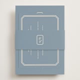 "Bevel Monogram" - Direction Cards in French Blue by Carolyn MacLaren - Assembled with Belly Band