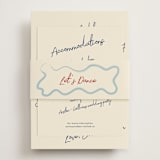 "Handwritten Letter" - Direction Cards in Blue Velvet by Helena Vitto - Assembled with Belly Band