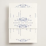"Daisy Toile" - Direction Cards in Blue Willow by Susan Zinader - Assembled with Belly Band