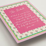 "Whimsical Hand Illustrated Crest" - Direction Cards in Peony by Jackie Crawford - Detail