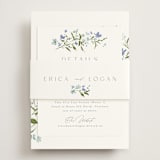 "Fleur" - Direction Cards in Aquamarine by Everett Paper Goods - Assembled with Belly Band
