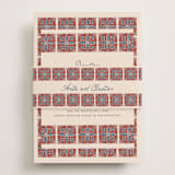 "Block Print Tile" - Direction Cards in Terracotta by Katharine Watson - Assembled with Belly Band
