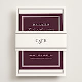"Engraved names" - Direction Cards in Burgundy by Stacey Meacham - Assembled with Belly Band