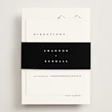 "Sketched Mountains" - Direction Cards in Snow by Mere Paper - Assembled with Belly Band