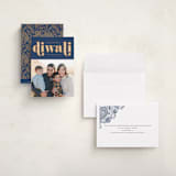 "Diwali Inlay" - Diwali Cards in Navy by Robert and Stella - Assembled