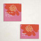 "Floral Pop" - Debutante Party Enclosure Cards in Scarlet by Joyce Pinheiro - With Invitation