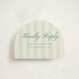 "debutante stripes" - Debutante Party Enclosure Cards in Teal by Ellen Schlegelmilch - Front