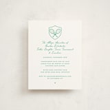 "Tennis Crest" - Debutante Party Enclosure Cards in Grass by mo kelley - Front