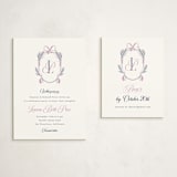"Monogram Crest" - Debutante Party Enclosure Cards in Lavender by letterfix - With Invitation