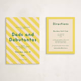 "Bright Stripes" - Debutante Party Enclosure Cards in Limoncello by Ani Somi - With Invitation