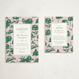 "Greenfield Toile" - Debutante Party Invitations in Orchid by Leia Matt - With Enclosure Card