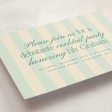 "debutante stripes" - Debutante Party Invitations in Teal by Ellen Schlegelmilch - Detail