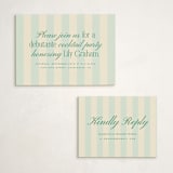 "debutante stripes" - Debutante Party Invitations in Teal by Ellen Schlegelmilch - With Enclosure Card