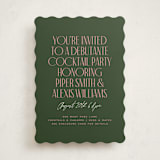 "Personality" - Debutante Party Invitations in Spruce by Owl and Toad - Front