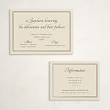 "Calling Card" - Debutante Party Invitations in Cream by Ani Somi - With Enclosure Card