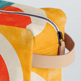 "Abstract Sunset" - Dopp Kit in Twilight by Michelle Taylor - Strap and Zipper Detail