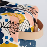 "Farmer's Market" - Dopp Kit in Herb by Iveta Angelova - Strap and Zipper Detail