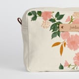 "Botanical Cascade" - Dopp Kit in Peony by Erin German - Fabric Detail