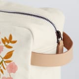 "Botanical Cascade" - Dopp Kit in Peony by Erin German - Strap and Zipper Detail