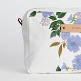 "Botanical Cascade - Peri" - Dopp Kit in Periwinkle by Erin German - Fabric Detail