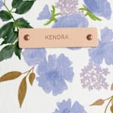 "Botanical Cascade - Peri" - Dopp Kit in Periwinkle by Erin German - Tag Detail