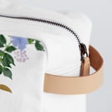 "Botanical Cascade - Peri" - Dopp Kit in Periwinkle by Erin German - Strap and Zipper Detail