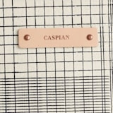"Sketchy Plaid" - Dopp Kit in Pencil by Katie Wahn - Tag Detail
