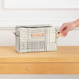 "Sketchy Plaid" - Dopp Kit in Pencil by Katie Wahn - Scale
